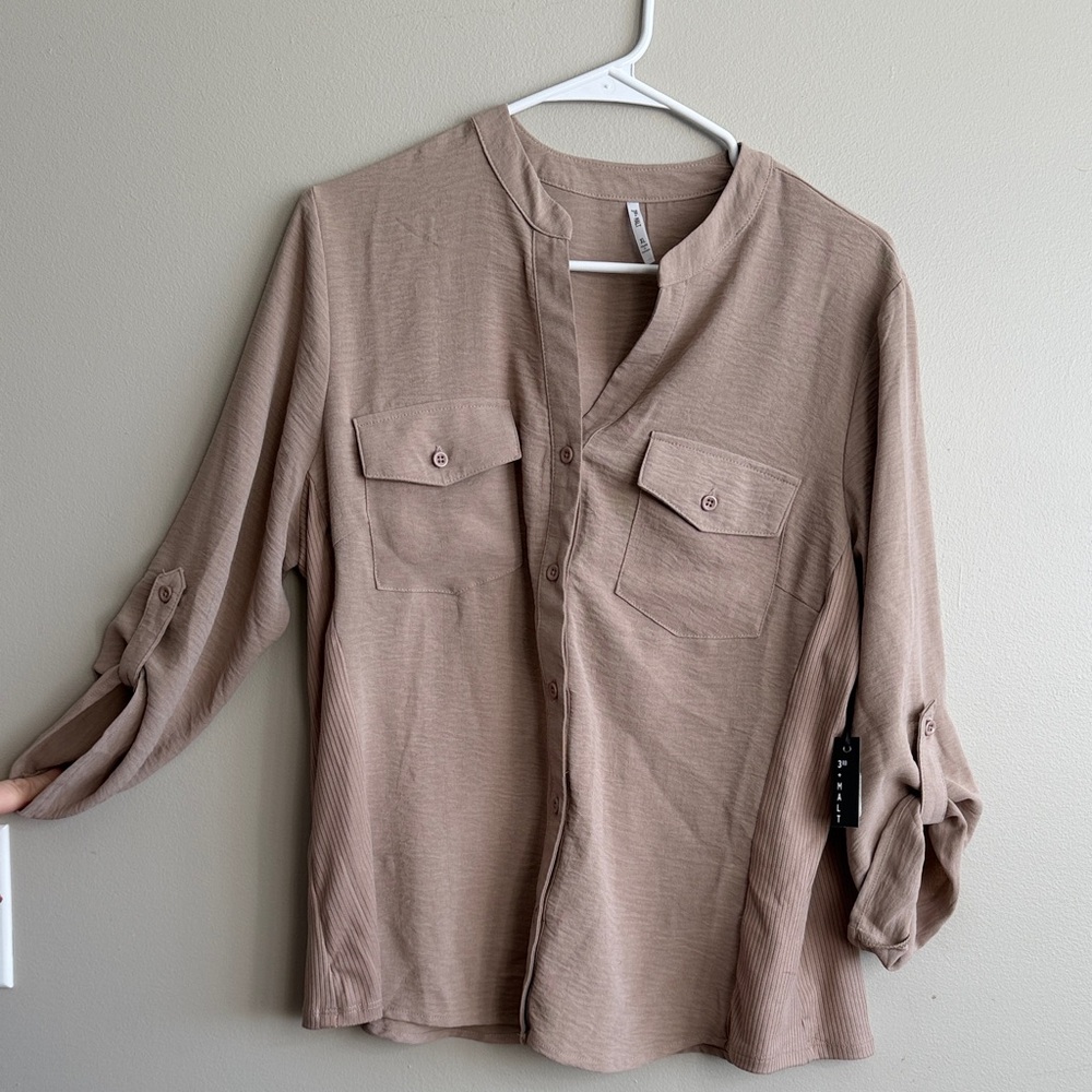 Men's Beige Casual Shirt Jacket